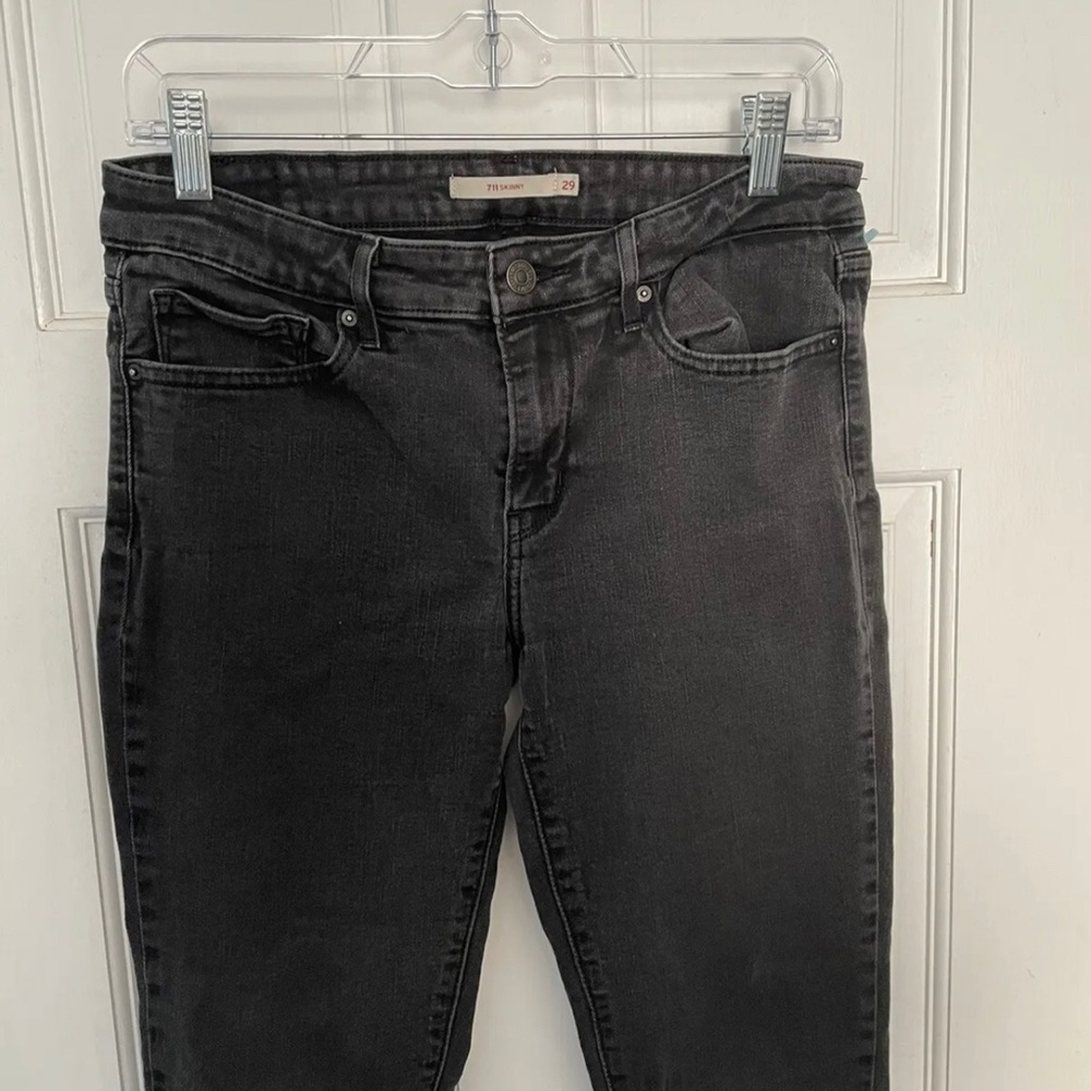 Levi Straus 711 Skinny Faded Black Jeans 29